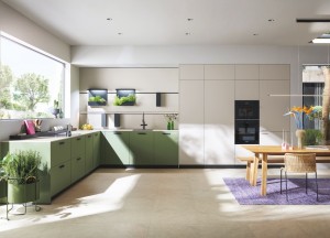 Duurzame next125 keuken in Natural Grey linoleum