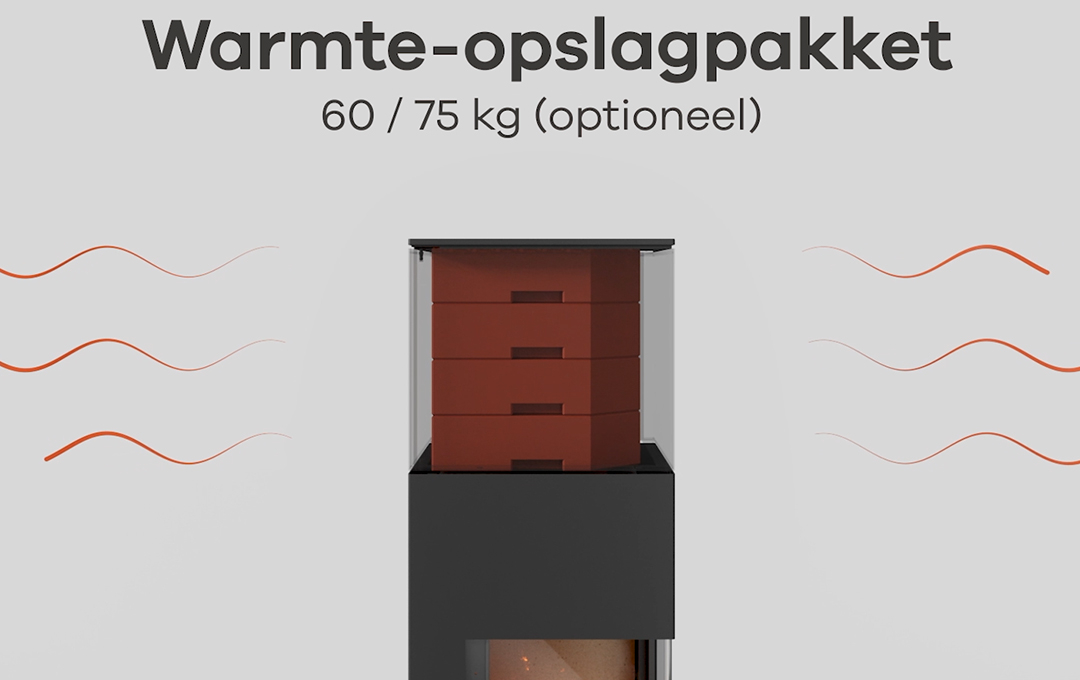 Een houtkachel die na het branden nog lang verwarmt