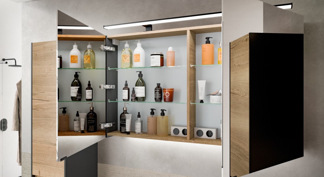 Compacte Badkamers: Hoe een Spiegelkast met Verlichting Ruimte Wint