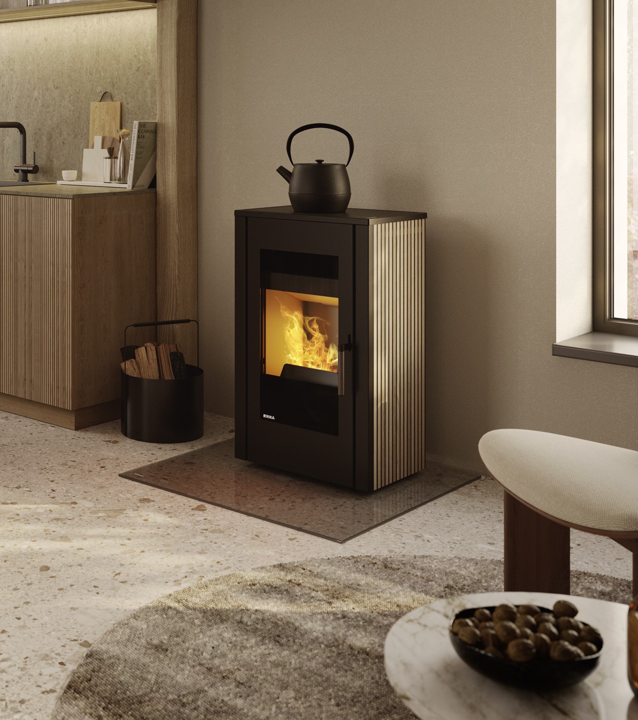 Een RIKA houtkachel waar je ook op kan koken: Moka