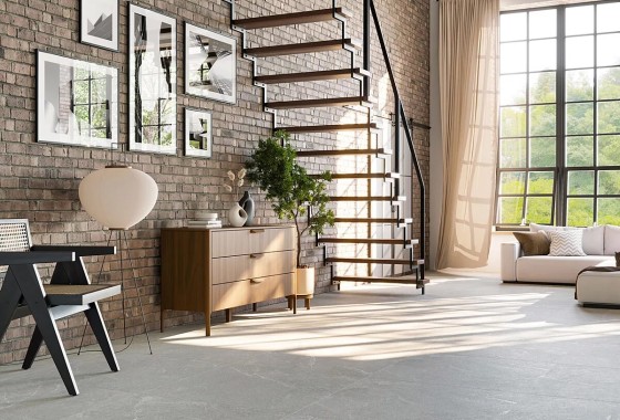 Een natuurlijke steenlook met vloertegel Vein