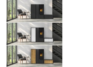 Pelletkachel en meubel in 1