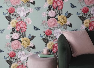 Terug van weggeweest, bloemetjesbehang - 