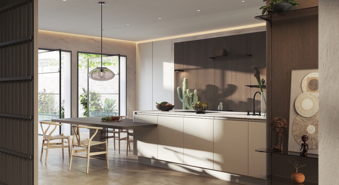 Organisch keukenontwerp voor open en stedelijk wonen