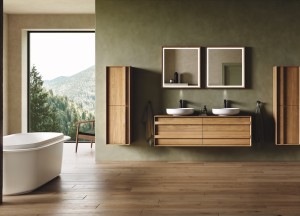 Badkamermeubel van massief hout, rustig en tijdloos