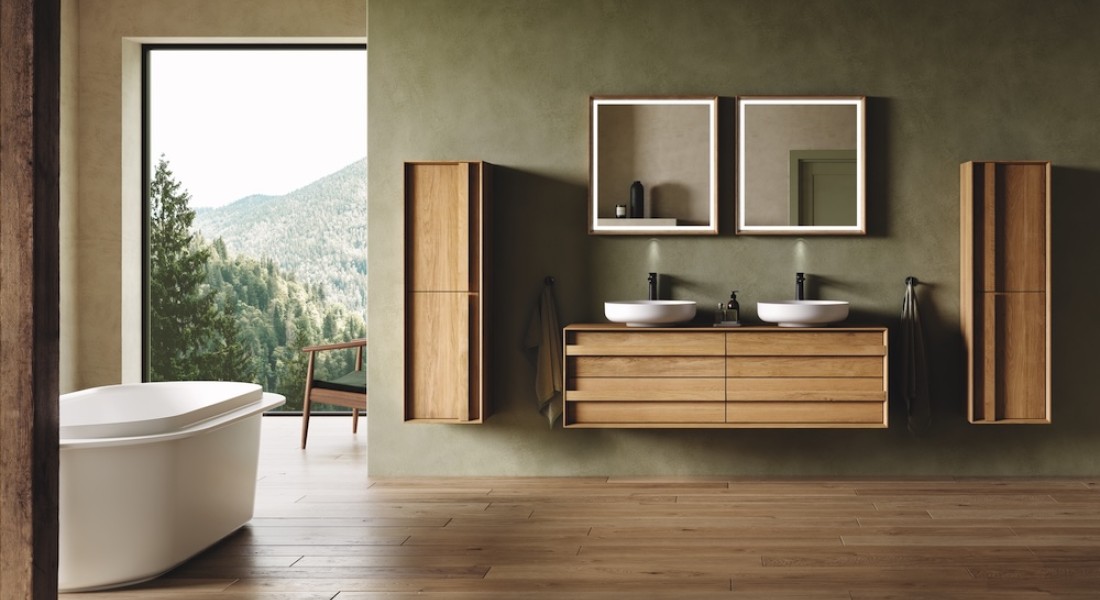 Badkamermeubel van massief hout, rustig en tijdloos