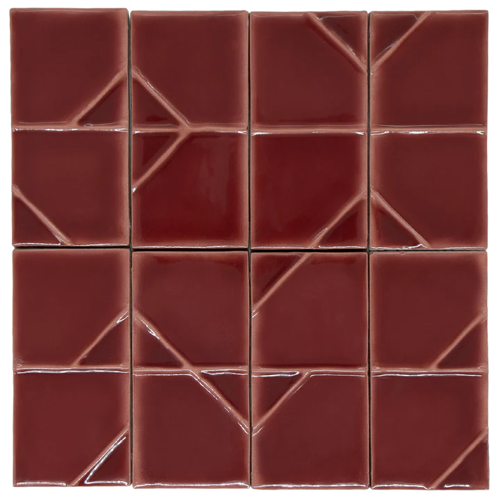 Ono red stripe | Designtegels