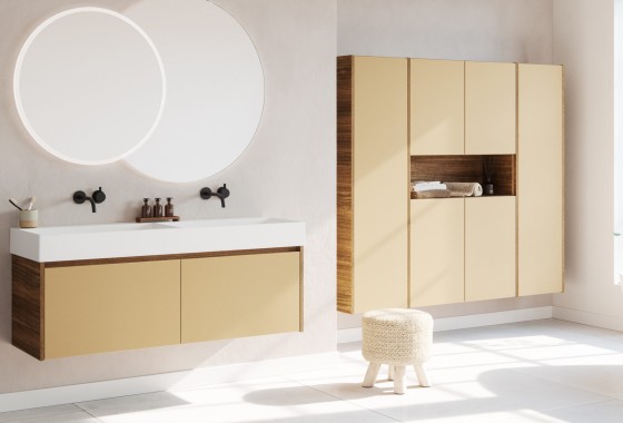 Badkamermeubel Ledge: rustig ontwerp, slim gemaakt