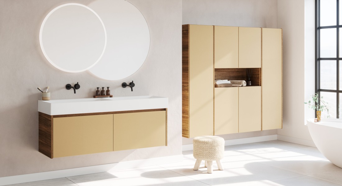 Badkamermeubel Ledge: rustig ontwerp, slim gemaakt