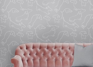 Handgetekende teckels op de muur - 