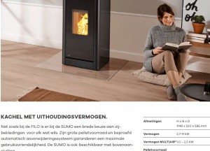 Stille Oostenrijkse pelletkachel met zijpanelen naar keus