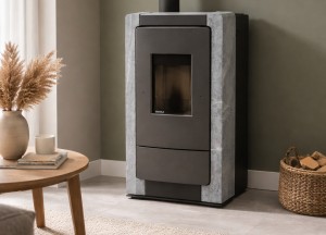 RIKA Como2 pelletkachel die warmte kan nastralen dankzij speksteen - RIKA