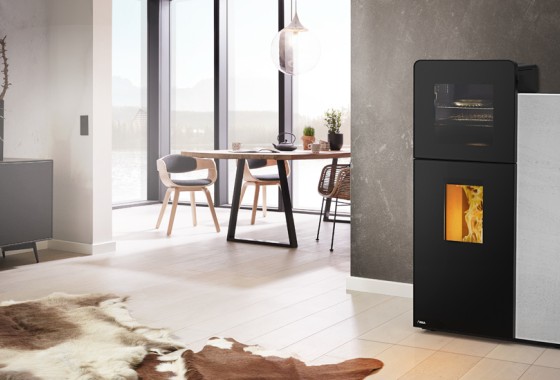 RIKA Domo Back: verwarmen én koken in één pelletkachel