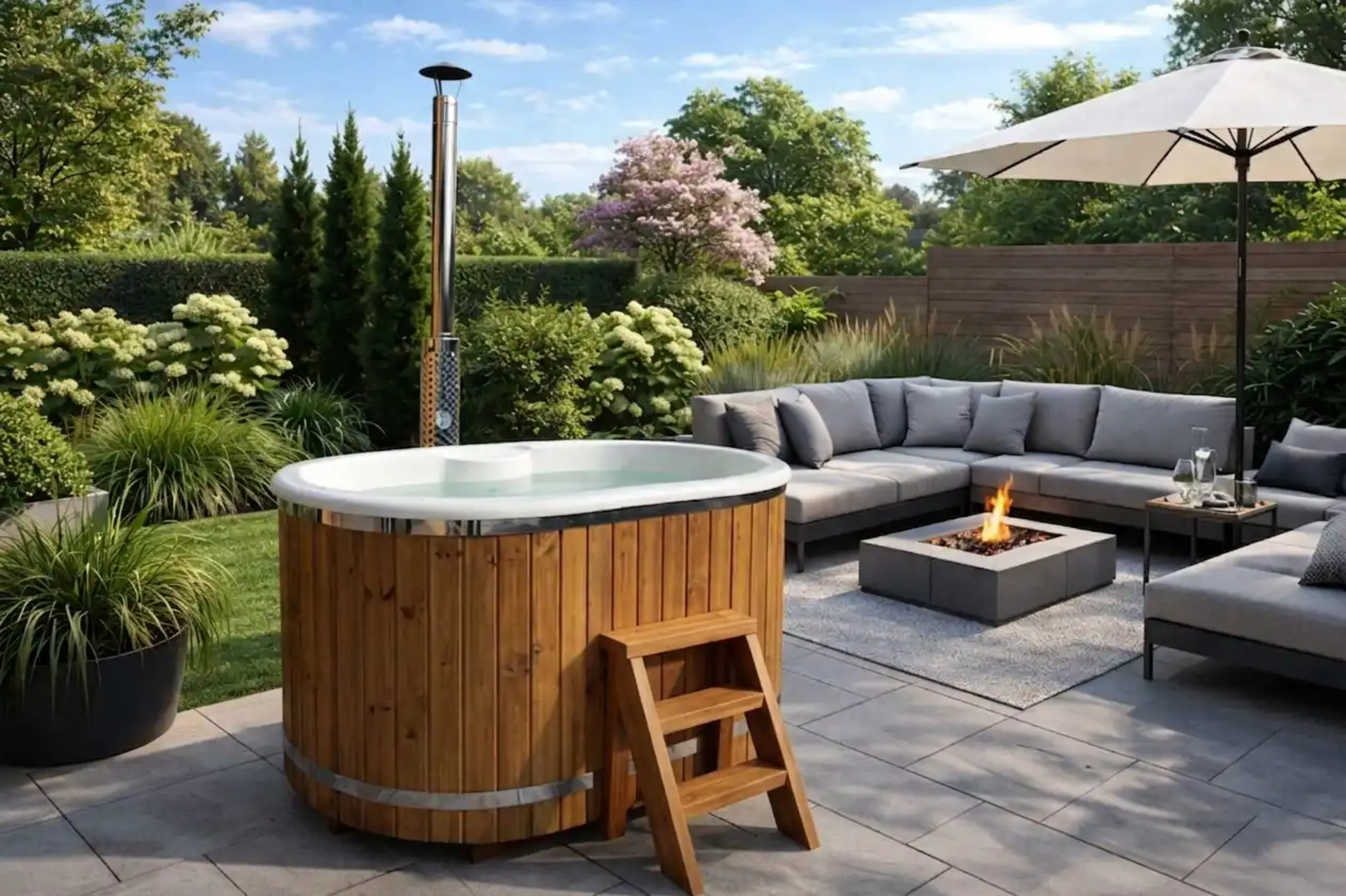 Hottub met houtkachel 2 persoons | Ticra Outdoor