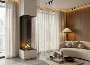 Bio-ethanol inbouwhaard - ELU B ROOM DIVIDER 75/160 - Elu-Fire