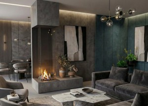 Bio-ethanol inbouwhaard - ELU B ROOM DIVIDER 75/160