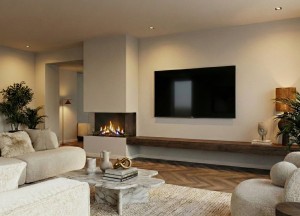 Bio-ethanol inbouwhaard - ELU B SLIMLINE THREE-SIDED MEDIUM
