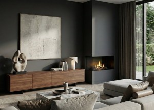 Bio-ethanol inbouwhaard - ELU B CORNER 95/40 Links - Elu-Fire