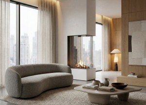 Bio-ethanol inbouwhaard - ELU B ROOM DIVIDER 75/120 - Elu-Fire