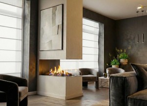 Bio-ethanol inbouwhaard - ELU B ROOM DIVIDER 95/40 - Elu-Fire