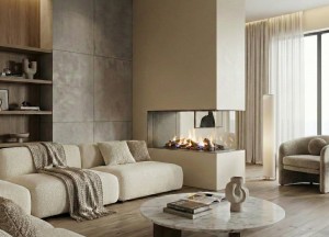 Bio-ethanol inbouwhaard - ELU B ROOM DIVIDER 110/40 - Elu-Fire