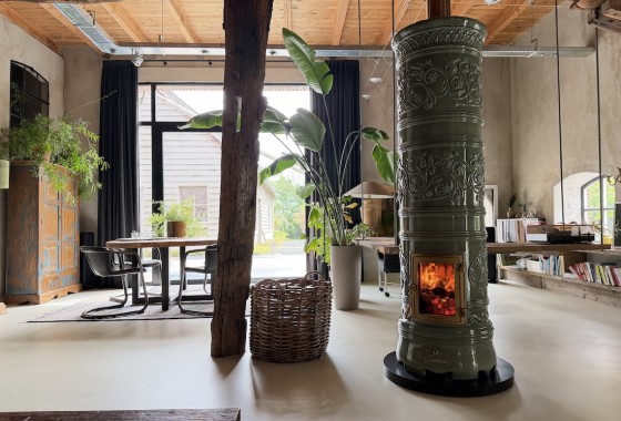 Italiaans vuur in een woonboerderij