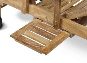Luxe Teak Ligbed 200 cm - Verstelbaar &amp;amp; Met Wielen | Massief FSC Teak - Teakea