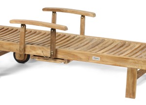 Luxe Teak Ligbed 200 cm - Verstelbaar &amp; Met Wielen | Massief FSC Teak