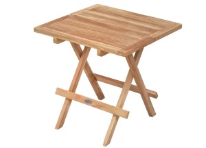 FSC® Teak Bijzettafel Slate – Inklapbaar &amp;amp; Weerbestendig – 50x50cm - Teakea