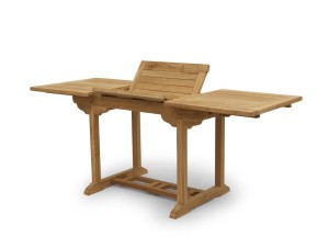 Teakhouten Tuinset | Uitschuifbare Tuintafel Rechthoekig en 6 Stapelbare Tuinstoelen Pile