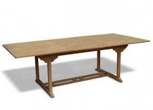 Teakhouten Tuinset | Uitschuifbare Tuintafel Rechthoekig en 6 Stapelbare Tuinstoelen Pile