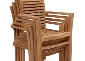 Stapelbare Teak Tuinstoel - Stacker Design | Massief Teakhout voor Duurzaam Comfort - Teakea