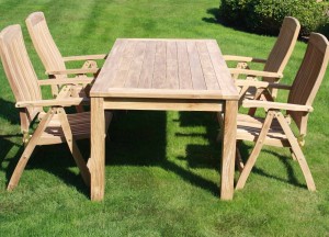 Teakhouten Tuintafel 200 x 95 x 76 (H ) Massief Teak Houten Tafel voor in de Tuin - Teakea