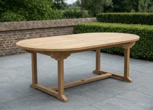 Ovale Teak Tuintafel 180-280 cm | XL Uitschuifbaar FSC Teak