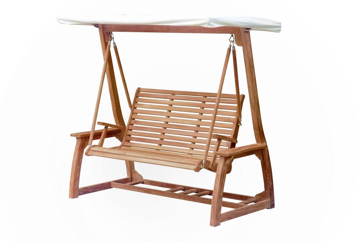 Teakhouten schommelbank 2 á 3 zits, 120 cm breed