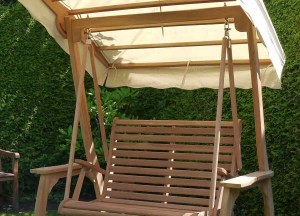 Teakhouten schommelbank 3 á 4 zits, 150cm breed