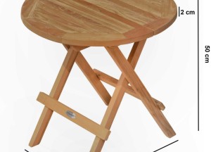 Rond Inklapbaar Tuintafeltje – Teakhout | 50 cm | Compact en Stijlvol