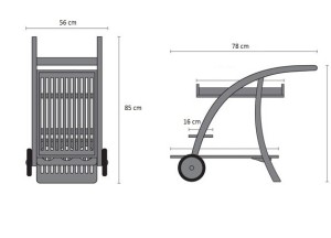Teak Serveerwagen Buiten | FSC® Teak Trolley op Wielen - Teakea