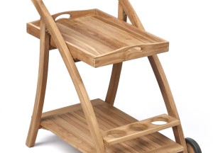 Teak Serveerwagen Buiten | FSC® Teak Trolley op Wielen