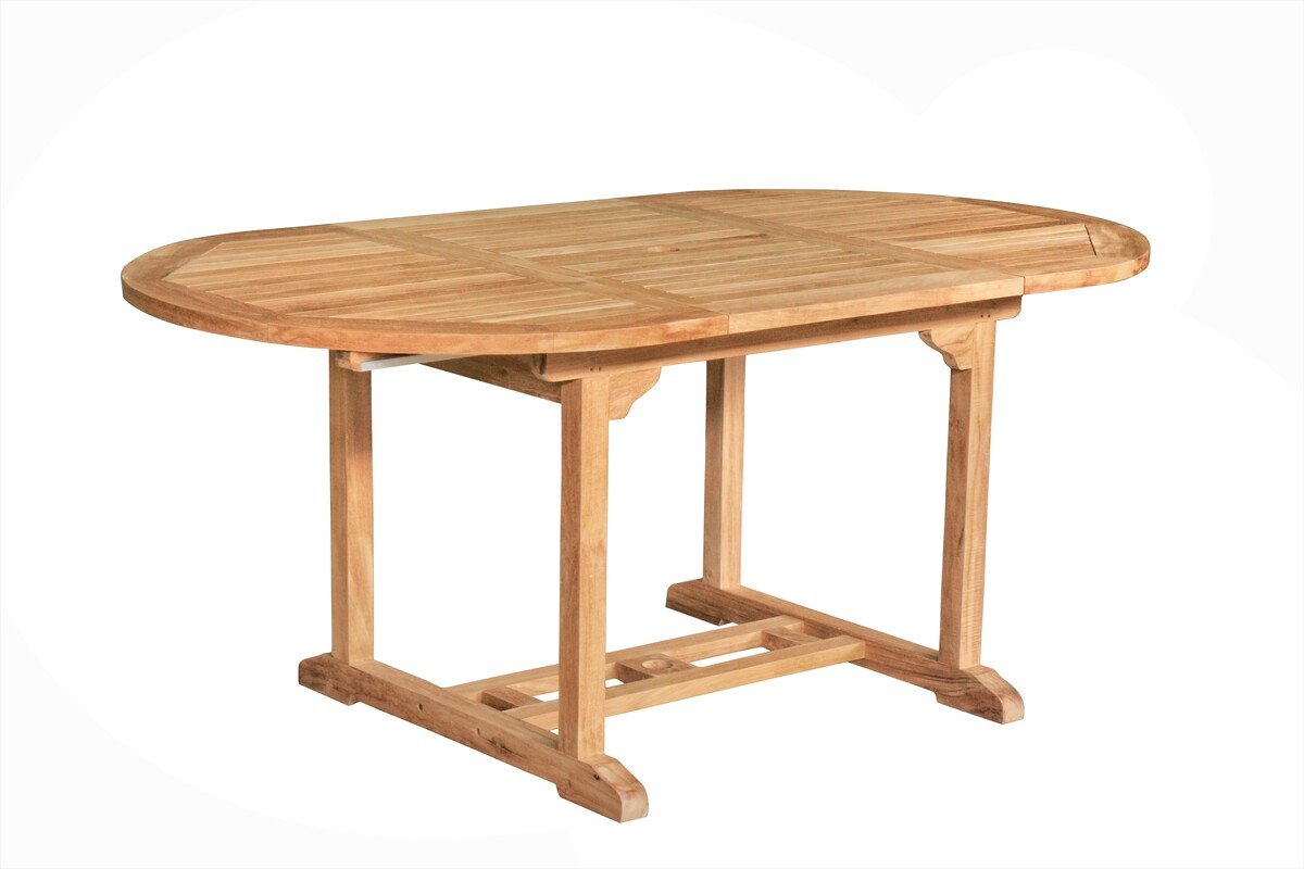 Ovale Teak Tuintafel Uitschuifbaar 120-180 cm | FSC Massief