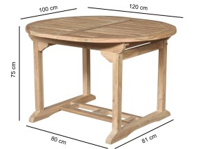 Ovale Teak Tuintafel Uitschuifbaar 120-180 cm | FSC Massief