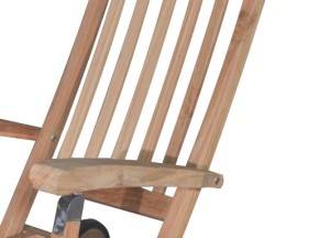 Luxe Teakhouten Deckchair met Wielen en RVS Beslag | Verstelbare Tuin Ligstoel - Geniet van Comfort en Stijl in je Tuin