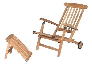 Luxe Teakhouten Deckchair met Wielen en RVS Beslag | Verstelbare Tuin Ligstoel - Geniet van Comfort en Stijl in je Tuin