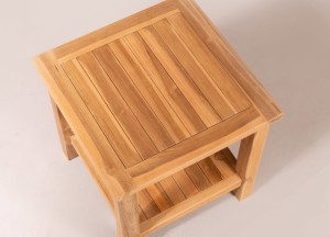 FSC® Teakhouten Tuin Bijzettafel 50x50 cm met Onderblad