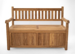 Teakhouten Kussenbank Windsor 130 cm | FSC Teak &amp; RVS | Teakea