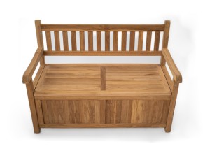 Teakhouten Kussenbank Windsor 130 cm | FSC Teak &amp; RVS | Teakea
