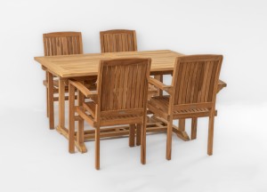 Teakhouten Uitschuifbare Tuintafel – Rechthoekig | 120 <> 180x100x75 cm | Duurzaam en Stijlvol