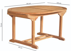 Teakhouten Uitschuifbare Tuintafel – Ovaal | 150-200x100x75 cm | Duurzaam Tuinmeubel