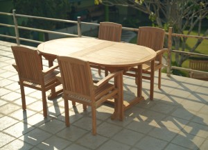 Teakhouten Uitschuifbare Tuintafel – Ovaal | 150-200x100x75 cm | Duurzaam Tuinmeubel