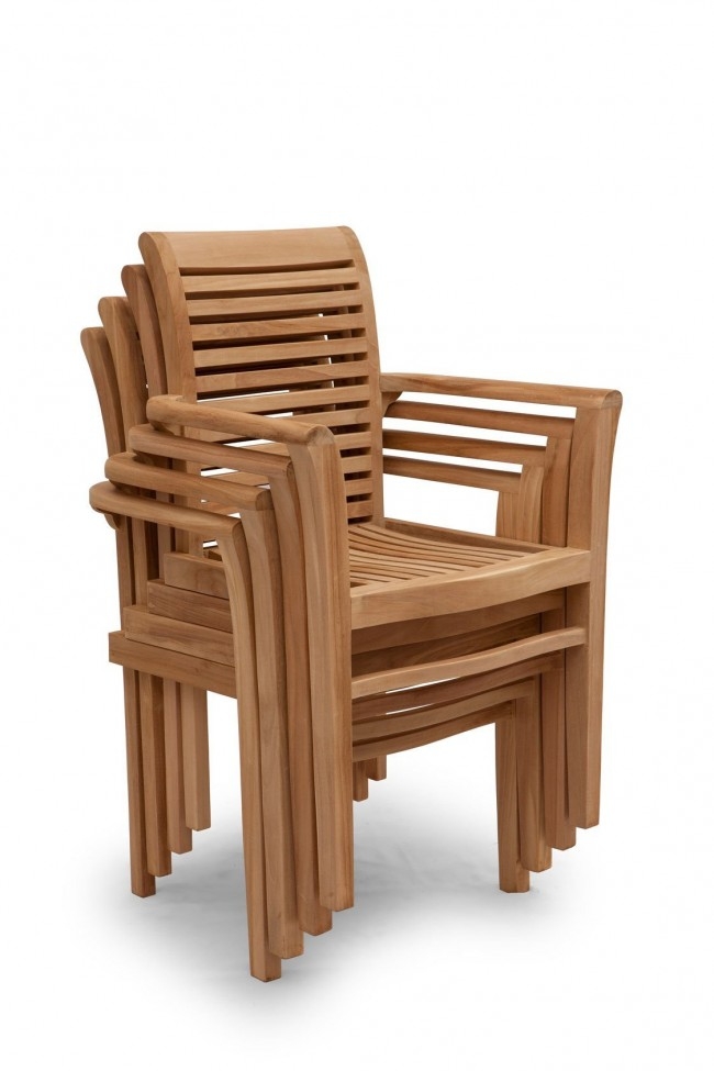 Teakea Stacker Tuinstoelen (Set van 4) | Stapelbaar FSC Teak